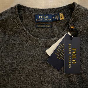 NWT Polo Ralph Lauren Women's Washable Cashmere Crew Neck Sweater - Gray Size M